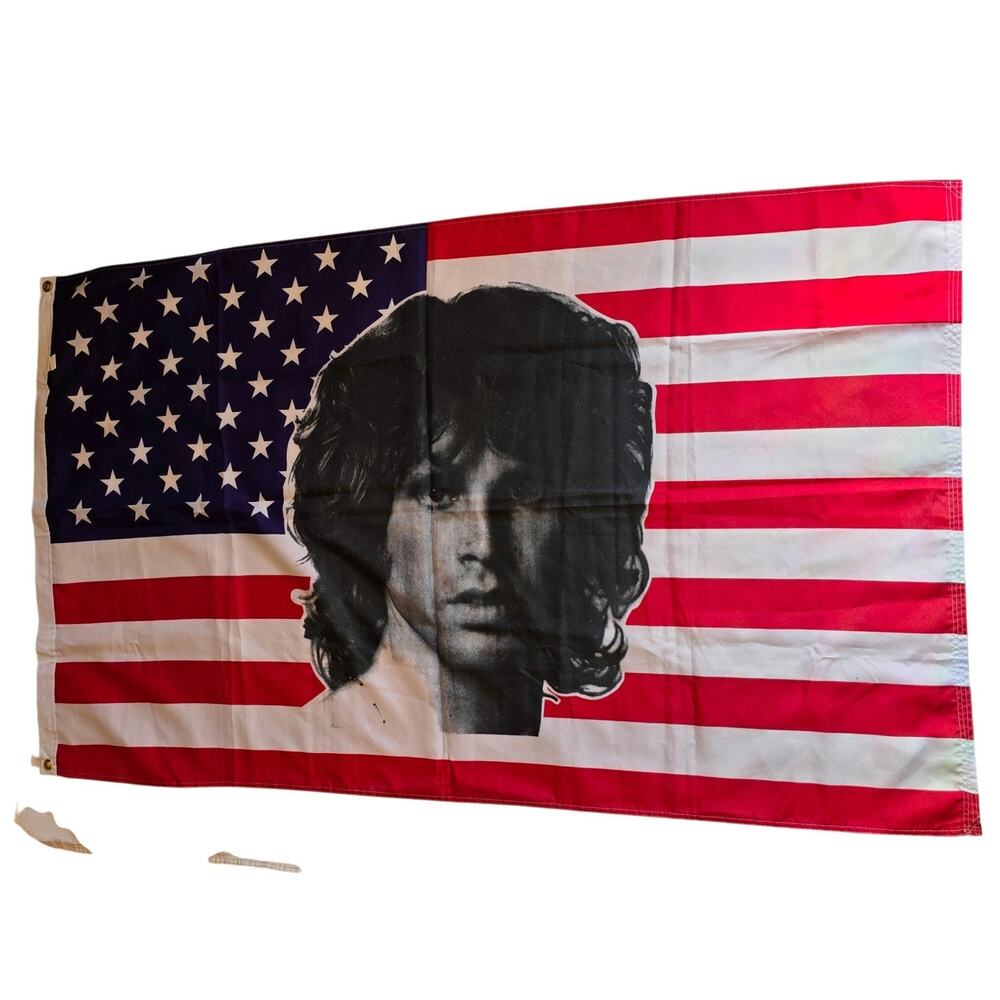 Vintage Alamo Flag Co Jim Morrison The Doors American Flag Tapestry Banner 3x5